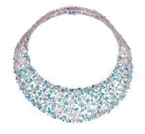 Collier Tourmalines ParaíbaPlatine, Tourmalines Paraíba et Diamants © TASAKI